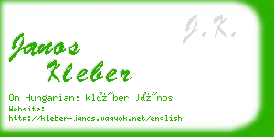 janos kleber business card